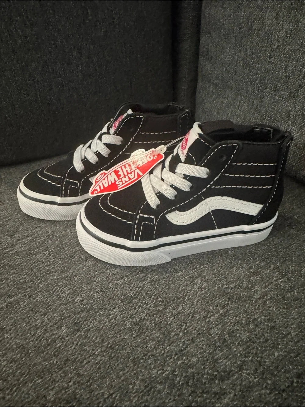 Vans Black and White High-Top Kids Sneakers